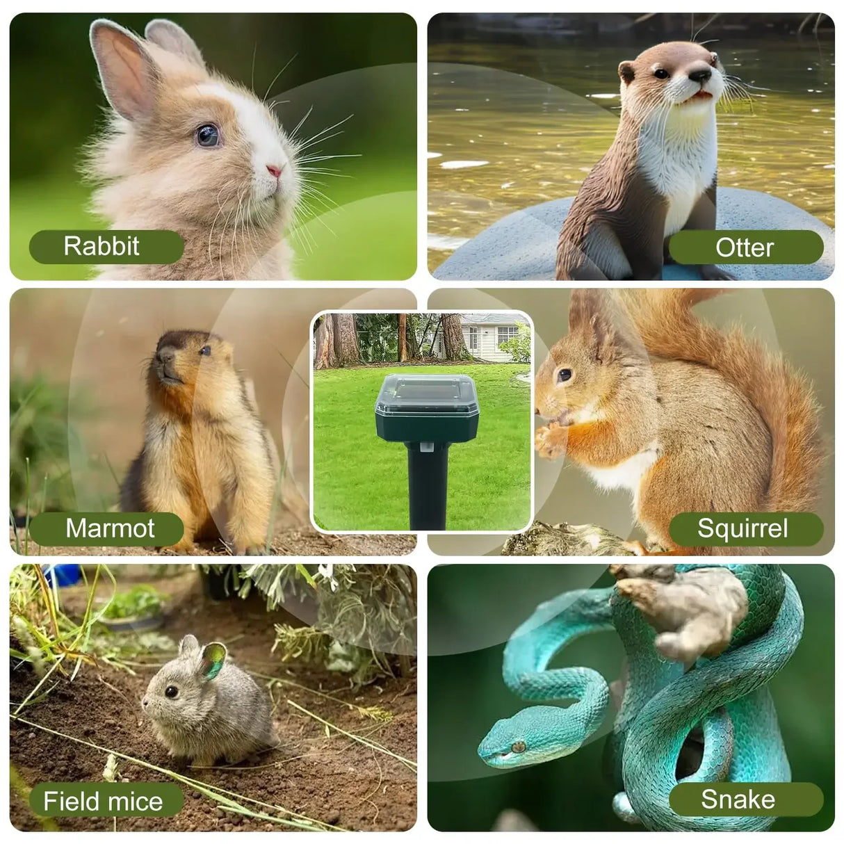 Repelente Solar Ultrassônico Troover para Ratos e Cobras LED para Jardim e Gramado