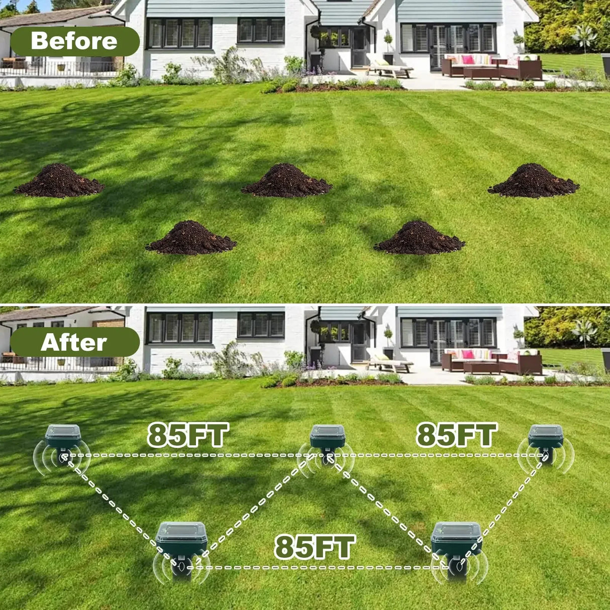 Repelente Solar Ultrassônico Troover para Ratos e Cobras LED para Jardim e Gramado